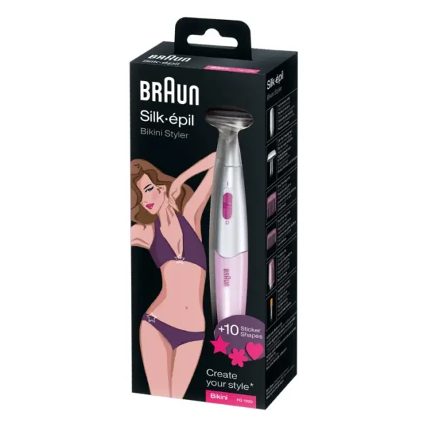 5 Braun Silk epil Bikini Styler FG1100 pink packaging